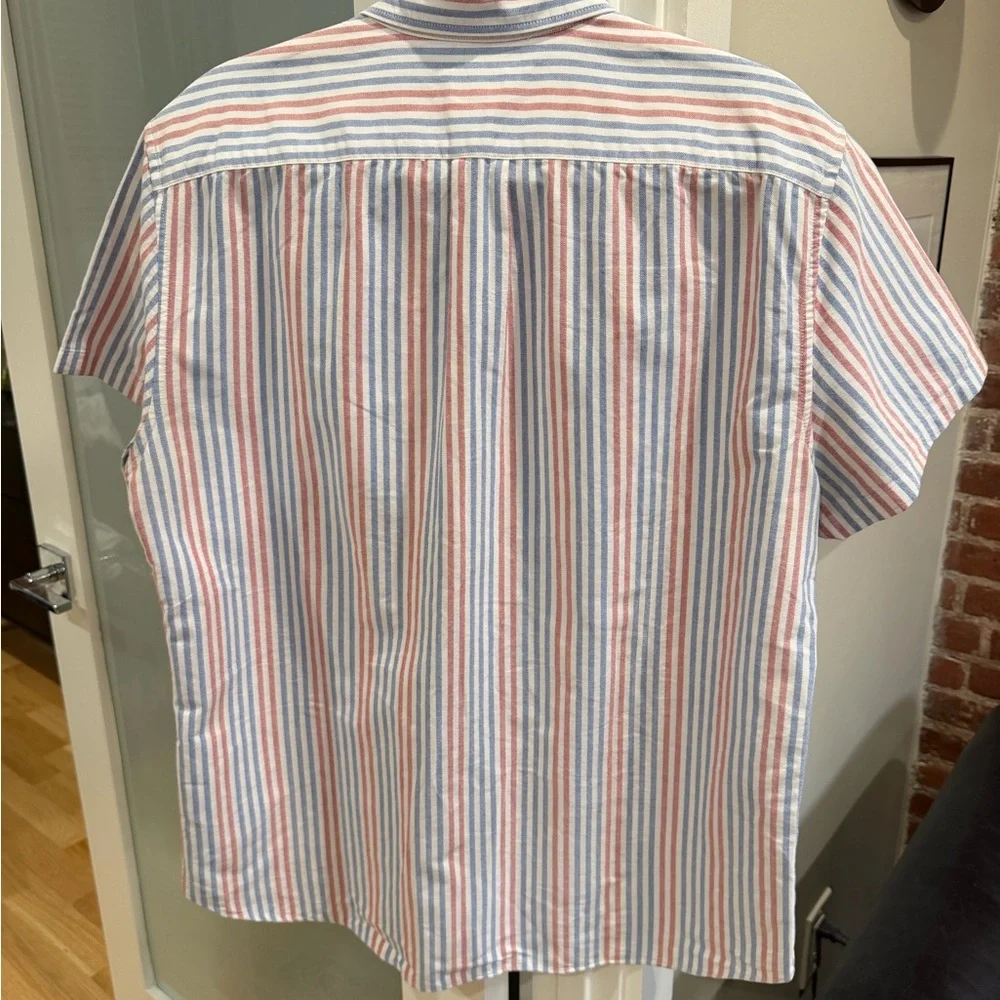 J. Crew ** Short-Sleeve Button-Down Shirt in Blue, Pink & White